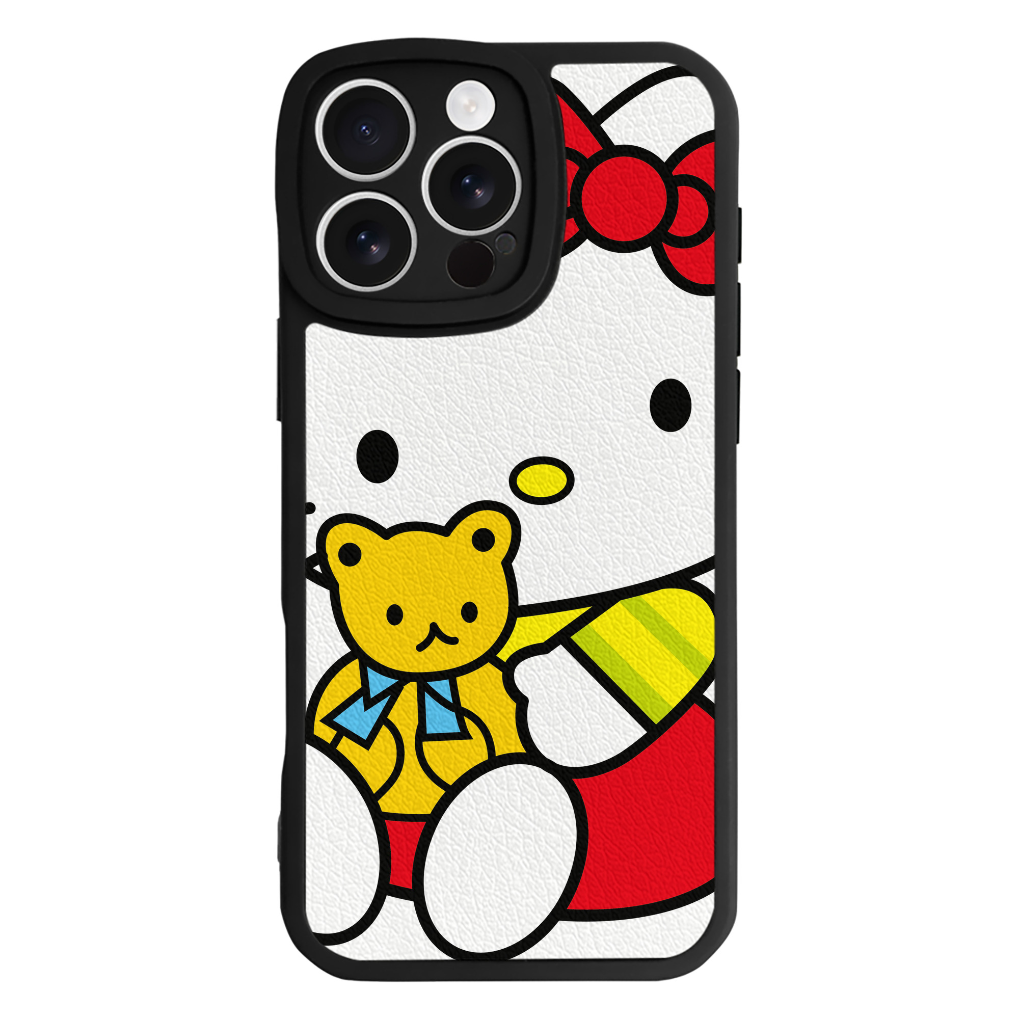 （画像用） Hello Kitty ハローキティ 【iPhone 16シリーズ対応】シリコンスマホケース（レザー調） 材質：シリコン